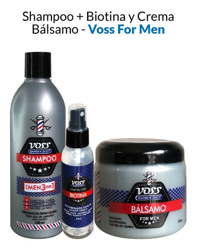 Shampoo + Biotina + Crema Bálsamo - Voss For Men
