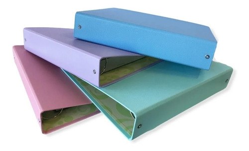 Imagen 4 de 4 de Carpeta Escolar Numero 3 Colores Pastel 3 Anillos