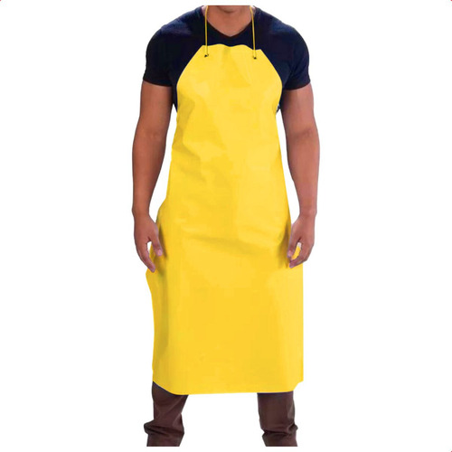 Kit 10 Avental De Pvc Impermeável Reforçado Cozinha Açougue Cor Amarelo Desenho Do Tecido Liso