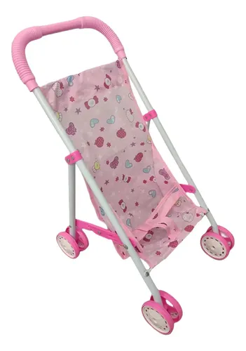 Cochecito De Muñecas Para Niñas – Carriola Realista Con Estructura De Hierro Y Tejido Suave – Medidas 29,5 X 41,5 Cm