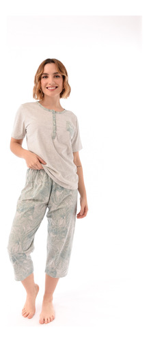 Pijama Manga Corta Capri Algodón Lumiere 