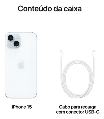Apple iPhone 15 (128 GB) - Azul - Excelente (Recondicionado)