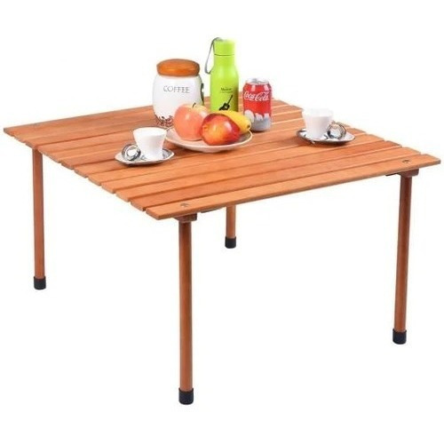 Mesa Plegable Madera Picnic Aire Libre Acampar F19