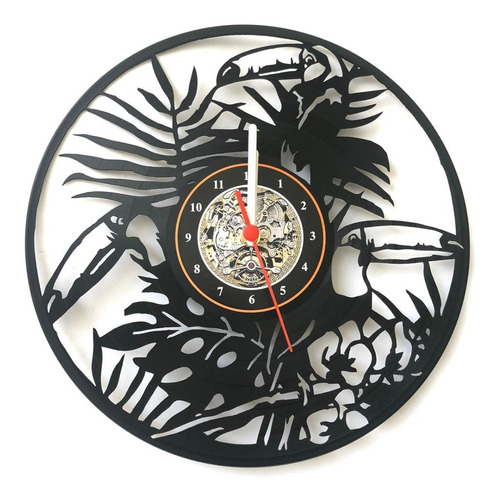 Relógio D Parede, Disco De Vinil, Tucano, Aves, Decoração