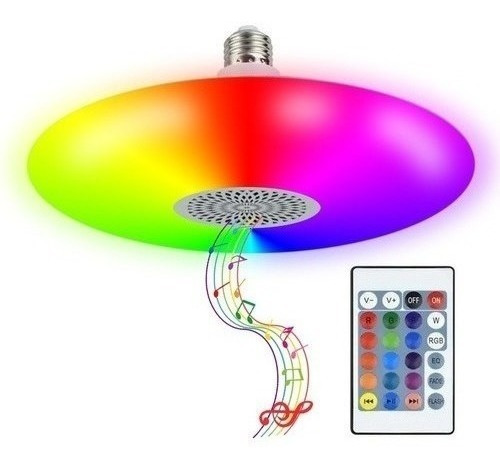 Ampolleta Parlante Bluetooth Colores Rgb Ufo Con Control