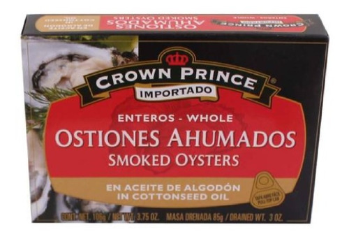 Ostiones Ahumados Crown Prince Enteros 1 Pza De 106 G