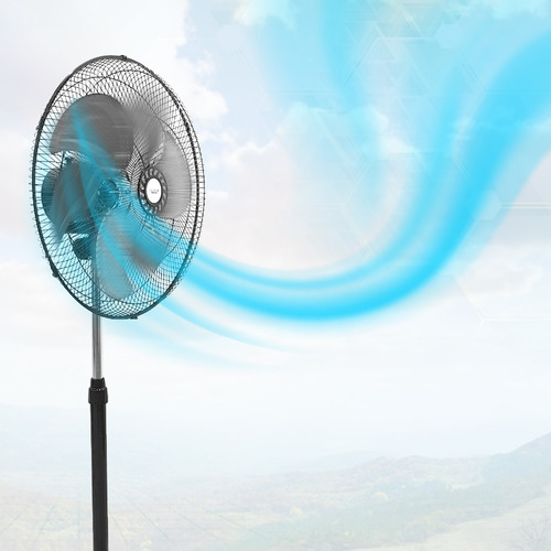 Ventilador 3 En 1 Pie, Piso O Pared 3 Aspas De Aluminio 65w 45.72 Cm 127v/60hz/65w Negro Metal Aluminio 3