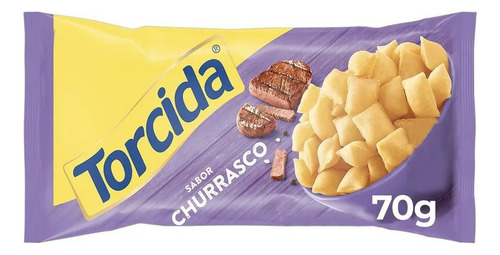 Kit 15 Pacotes Salgadinho Torcida Sabor Churrasco 70g Lucky