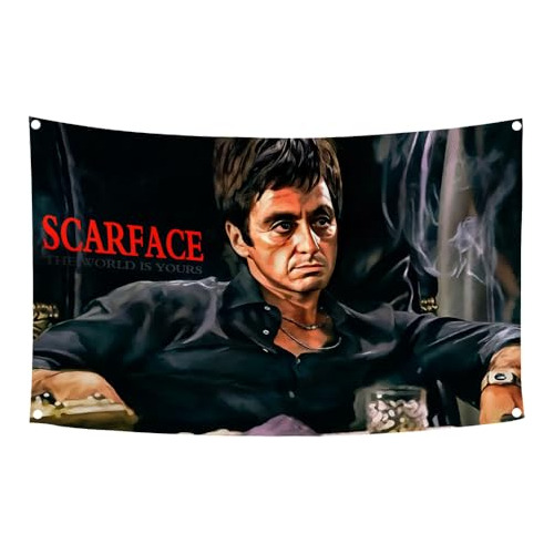 Bandera Póster De Scarface 3x5ft El Mundo Es Tuyo