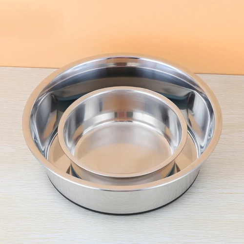 Plato Bowl Comedero Bebedero De Acero Para Perro Gato 18 Cm
