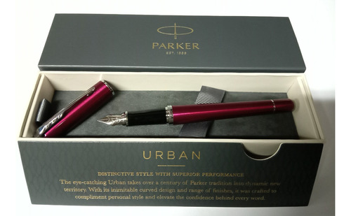 Pluma Estilográfica Parker Urban Vibrant Magenta Color de la tinta Azul lavable