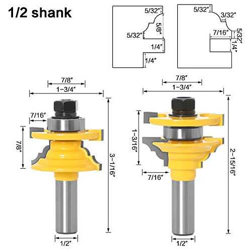 Puerta Ogee Panel Elevado Router Bit Kit Herramienta Corte