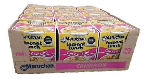 Sopa Instantánea Maruchan Sabor Camarón 64g, Caja De 12 Pzas
