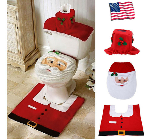 Cyz Cb Set De Decoración De Baño Navideño De 3 Piezas, El