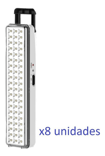 Pack X8 Luminaria De Emergencia Sica 60 Leds Autonomia 8hs