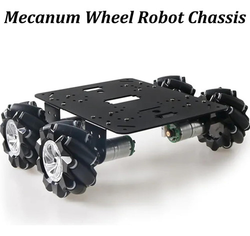 Chasis Profesional 80 Mm Mecanum 4wd Para Arduino Y Raspberr