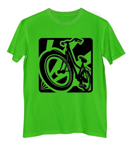 Remera Hombre Color Dibujo Bicicleta Ciclisto Aventura M1