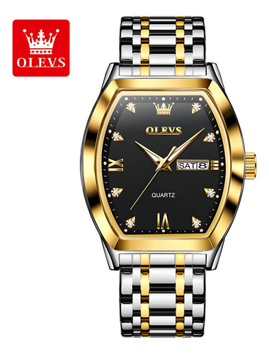 Reloj Luminoso Olevs Business Diamond Calendar Color Del Fondo Negro