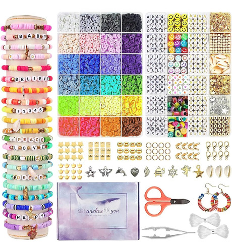 Cuentas De Arcilla7200 Piezas Kit De Fabricación De Pulseras