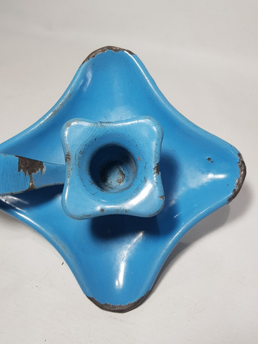 Imagen 4 de 6 de Antiguo Porta Velas Enlozado Celeste Exc Estado Mag 58710
