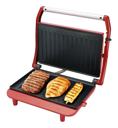 Grill E Sanduicheira Panini Pgr155 Antiaderente Lenoxx 110v Cor Vermelho