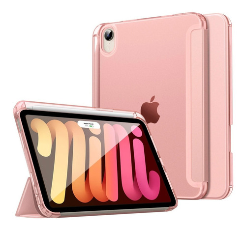 Smart Case Para iPad Mini 6 Protector C/ Portalapiz Rosa
