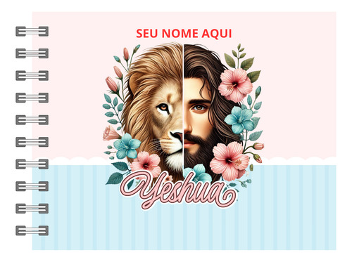 Livro De Colorir Jesus Yeshua Estilo Bobbie Goods 50 Folhas 180g Capa Dura Personalizado Com Nome Na Capa