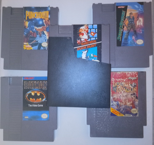 Nes 5 Juegos Mario 1, Punch Out, Batman, Double Dragón, Etc (Usado)