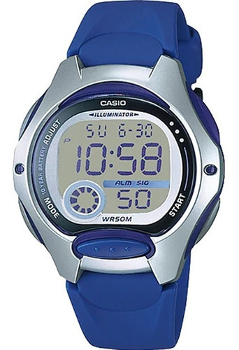 Casio Digital Lw200 Infantil 2a Azul -watchsalas- Color Del Bisel Gris Color Del Fondo Gris