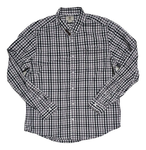 Camisa Timberland Grande L Cuadros Gris Regular Fit