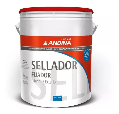 Andina Sellador Fijador Andina X 4 Lts. Al Agua Zona Flores