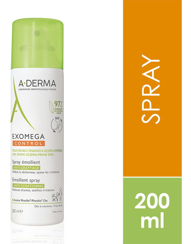 A-derma Exomega Control Spray Emoliente Anti-rascado 200ml