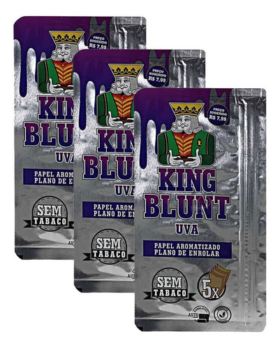 Kit Pack Seda King Blunt Uva Com 3