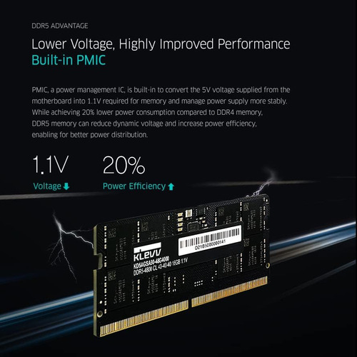 Klevv Ddr5 16 Gb (1 X 16 Gb) 5600 Mhz Cl46 A-die 1.1 V Sodim