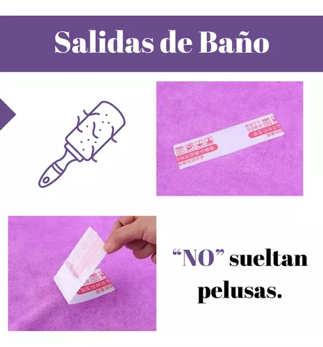 GENERICO Bata De Baño Salida Ducha Microfibra Albornoz Mujer Rosa
