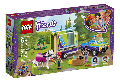 Lego Kit De Construcción Friends (216 Elementos): Remolque Del Caballo De Mia (41371)