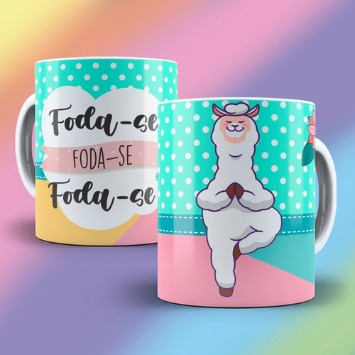 Caneca Divertida Lhama Lhamastê - Foda-se