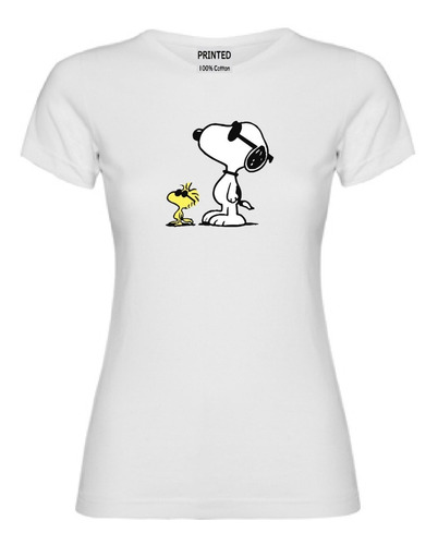 Imagen 1 de 2 de Polera Mujer Estampado Snoopy Lentes
