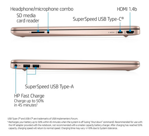 Imagen 5 de 5 de Notebook Hp Rosa Dualcore 15 128g 8gb Win10 Funda+mouse!