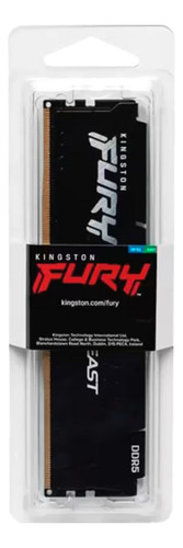 Memoria Ram Fury Beast 16gb Dimm Ddr5 5200mhz 1.25v Preto