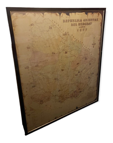 Mapa Político De Uruguay Antiguo - 1987 (Usado)
