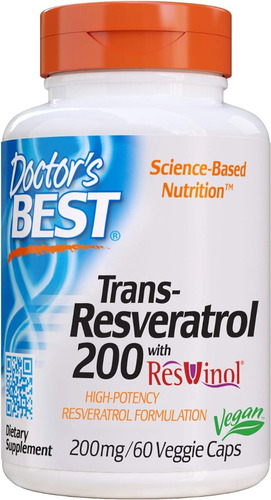Transresveratrol 200 Mg Resvinol Doctor's Best 60 Cápsulas