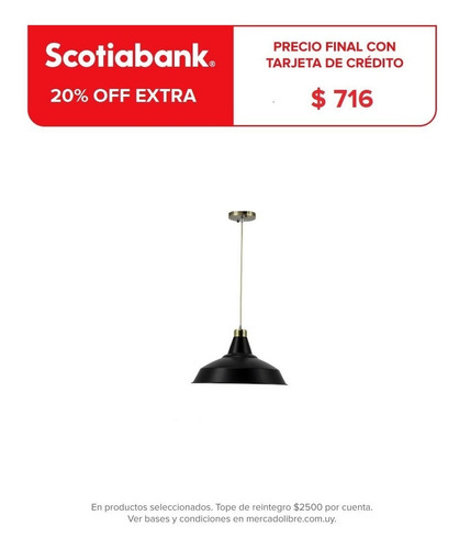 Lámpara Colgante Estilo Industrial Metal