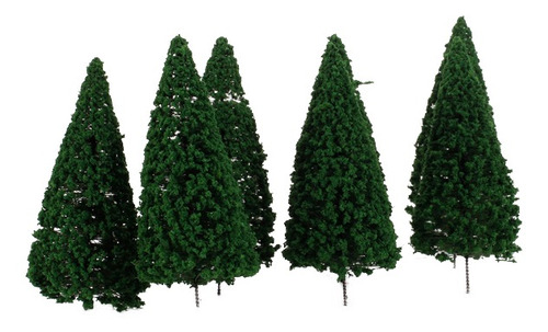 10pcs blanco verde oscuro paisaje paisaje modelo cedar trees 12cm