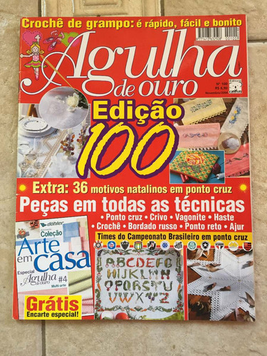 Revista Agulha De Ouro 100 Bordados Ponto Cruz M985