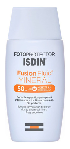 Fotoprotector Isdin Fusion Fluido Spf 50+ Mineral Protector Solar Piel Sensible