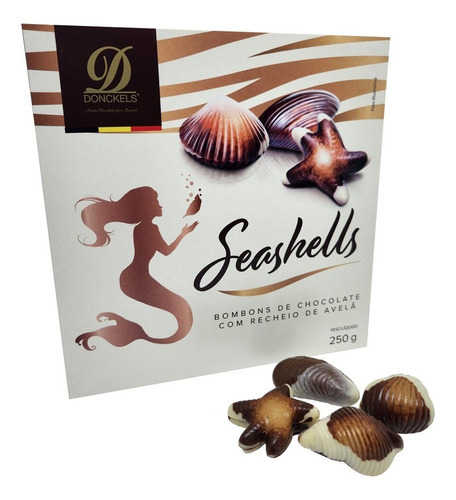 Bombons Seashells Chocolate Com Avelãs Donckels Caixa 250g