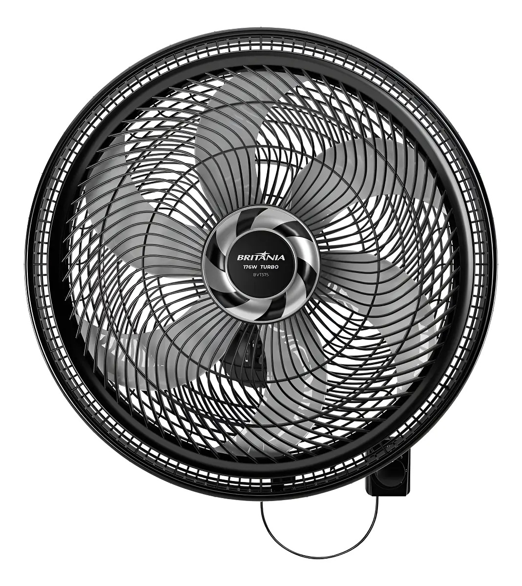 Ventilador Britânia de Parede 6 Pás Preto 47 Cm Bvt575 47 Cm 60 Preto Plástico 6