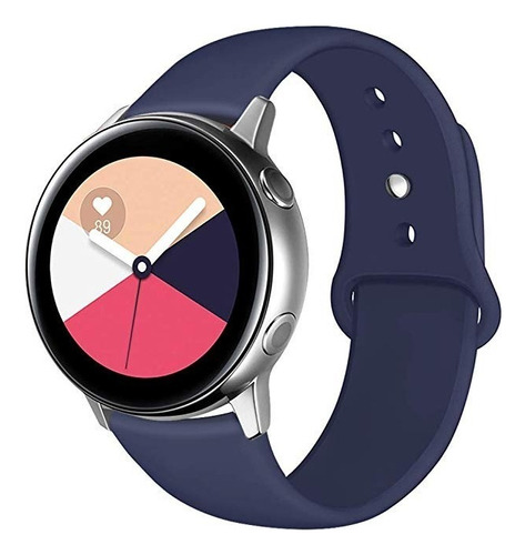 Malla Silicona Deportiva Para Smart Watch 20mm Color Azul Marino