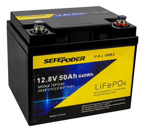 Batería De Litio Lifepo4 De 12 V, 50 Ah, 4000 O Más, Ciclo P